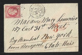 France To Usa Napoleon On Cover 1867