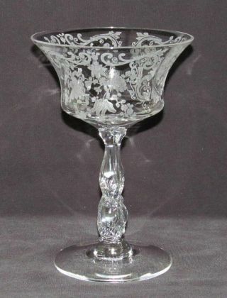 Cambridge Glass Co.  Chantilly Crystal No.  3625 Tall Footed Sherbet