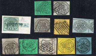 1850´s Italy Roman States Stamps Lot,  $4400.  00,  Great Margins