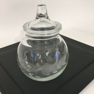 Vtg Princess House Heritage Crystal Jar With Lid Sugar Bowl Trinket