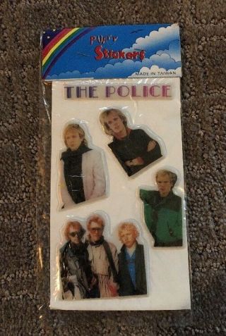 The Police Sting Band Vintage Vinyl Puffy Stickers 1980 
