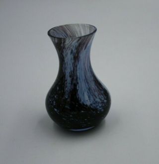 Vintage Caithness Posy Vase,  Purple/white Speckled,  4 " High Signed
