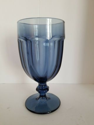 1 Blue Duratuff Goblet,  Vintage Libbey Duratuff,  Large Water Goblet