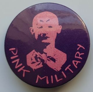 Pink Military Vintage Button Badge Post Punk Rock Goth Wave