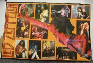 Led Zeppelin True Vintage Poster Photo Collage Group Band Shots 1985 Myth Gem