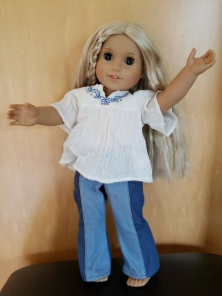 American Girl Julie Albright 18 " Doll In Outfit Blond Hair Brown Eyes