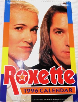 Roxette 1996 Calendar Pop,  Rock Music Marie Fredriksson By Oliver Books