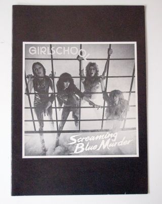 Girlschool Screaming Blue Murder Tour Programme 1982
