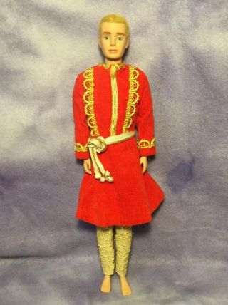 Vintage 1960s Barbie Ken Doll W/ Arabian Nights Outfit Blonde Flocked Fuzzy Hair