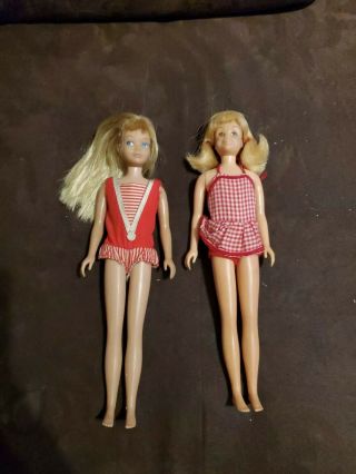 Skipper And Scooter Dolls: Straight Legs Blond And Blonde 1963