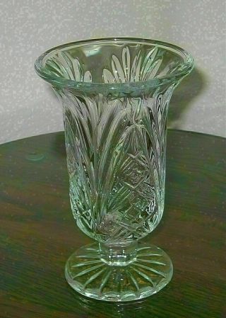 Elegant Clear Crystal 7 " Vase W/pedestal Base -