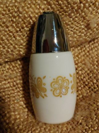 One Vtg Corning Corelle Gold Butterfly Salt Only Shaker Silver Top