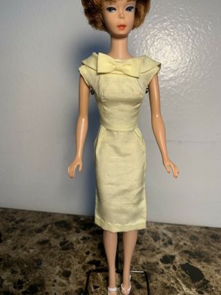 Barbie Vintage Yellow Silk Shantung Dress “Campus Bell” 60’s 2