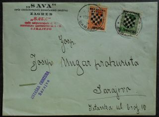 Croatia 1941 Cover,  Zagreb - Sarajevo,  W/ Mi 10,  11 Stamps