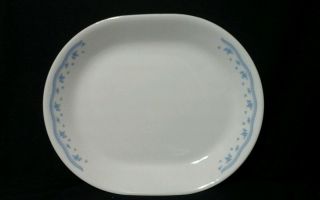 One Corelle Morning Blue Oval Serving Platter 12 1/4 " - Corning