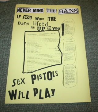 Sex Pistols Never Mind The Bans Punk Rock Poster 1977