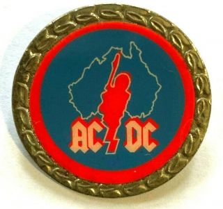 Ac/dc - Australia - Old Og Vintage 70/80`s Metal Pin Badge Let There Be Rock