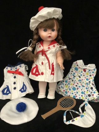 Vintage Arranbee R&b 11 " Littlest Angel Doll Walker With 3 Outfits