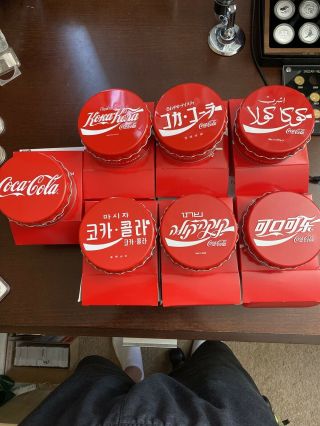 All 6 2020 Coca - Cola Bottle Caps World Editions And Usa,  China Israel Russia