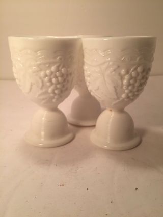 3 - Imperial Glass Egg Cup Vintage Grape Milk White