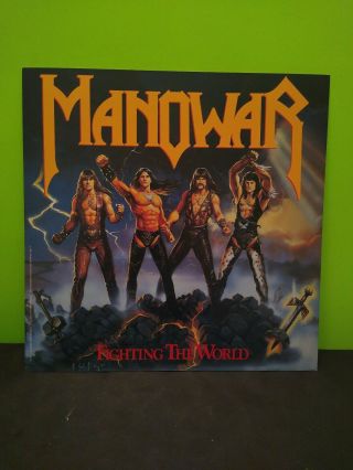 Manowar Fighting The World Lp Flat Promo 12x12 Poster