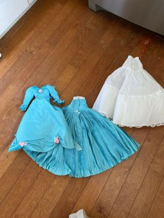 Madame Alexander 21” Turquoise Agatha 3 Piece Doll Dress,  Petticoat Cissy