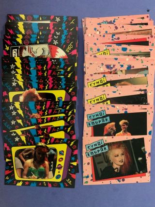 1985 Topps Cyndi Lauper Complete 33 Card Set And 33 Sticker Set From Mtv Music