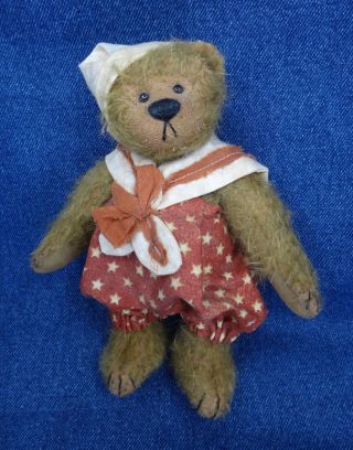 Ooak Nautical Girl Teddy Bear Artist Elizabeth Lloyd England Uk Cupboard Bears