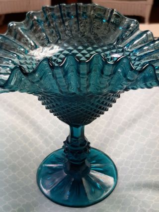 Vintage Indiana Depression Glass Colonial Blue Compote Dish -