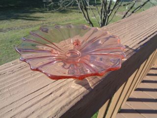 Vintage Pink Depression Glass 3 Footed Candy Nut Dish Dish 7 "