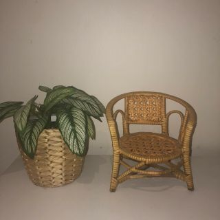 Vintage Cane Chair Dolls Rattan Childs Play On Trend Cute Boho Chic Style Boujee