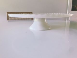 Vintage Milk Glass And Gold Cake Stand 3