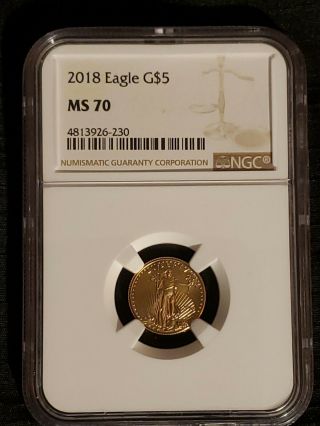 2018 1/10 Oz $5 American Gold Eagle Ms70