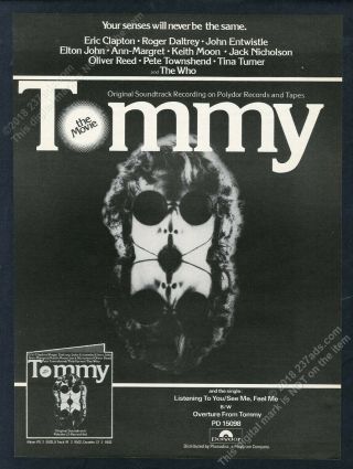 1975 The Who Tommy Movie Album Release Vintage Trade Print Ad
