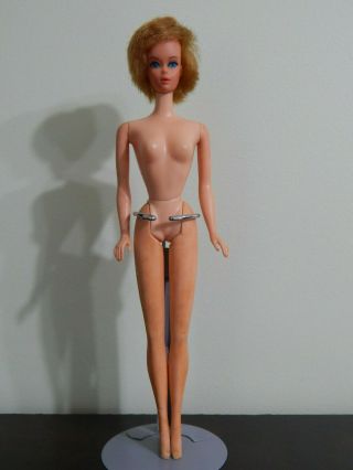 Vintage 1966 Barbie Doll Rooted Lashes Twist N Turn Tnt Body Bendable Legs Japan
