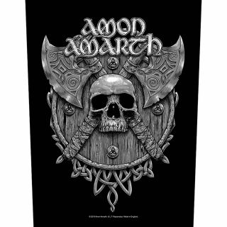 Amon Amarth - " Skulls And Axes " - Large Size - Sew On Back Patch - Official