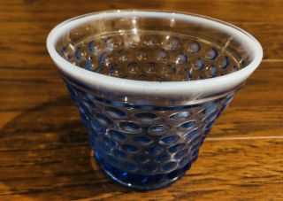 Vintage Fenton Hobnail Blue Opalescent Juice/water Glass 3.  5 "