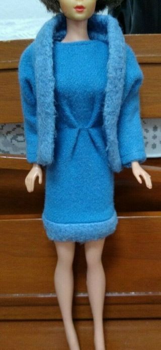 Vintage Barbie Clone Blue Sheath Dress & Jacket Coat Babs,  Bild Lilli,  Uneeda Sz