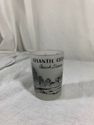 1940’s Hazel Atlas Souvenir 4 Oz Shot Glass - Atlantic City Beach Jersey
