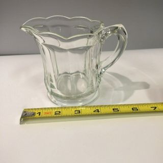 Vintage Clear Glass Creamer/milk/syrup Pitcher Small Ribbed Design