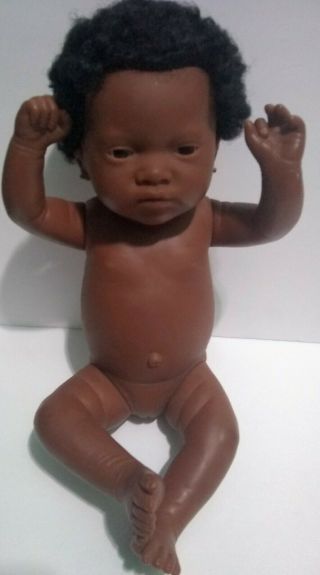 Furga Italy 1988 Aa Anatomically Correct 17 " African American Baby Girl Doll