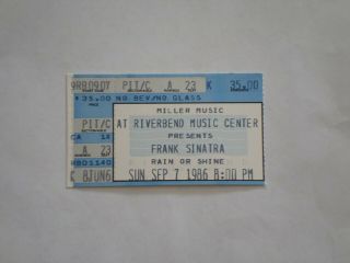 Frank Sinatra Concert Ticket Stub - 1986 - Riverbend Music Center - Cincinnati,  Oh
