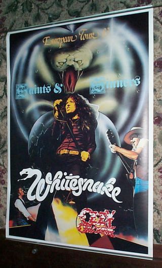 Whitesnake 1983 Ozzy Osbourne Vintage Tour Poster
