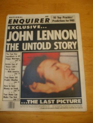 John Lennon The Untold Story December 30,  1980 National Enquirer The Beatles