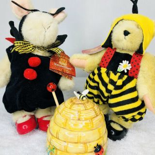 Vintage Muffy Vanderbear Hoppy A Taste Of Honey With Honey Jar Bee Ladybug 1993