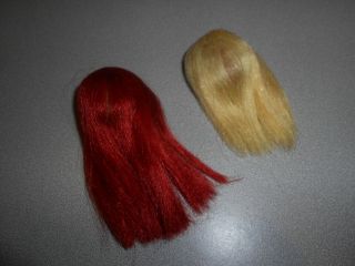 Vintage Fashion Queen Barbie Htf Midnight Red Color Magic Wig And Blonde Wig 2
