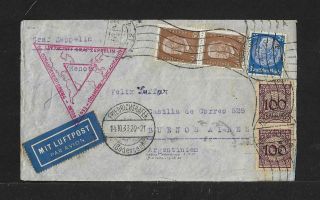 Zeppelin Germany To Argentina Air Mail Cover 1933