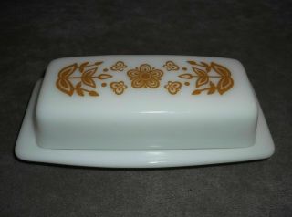 Vintage Pyrex Butterfly Gold Butter Dish With Cover