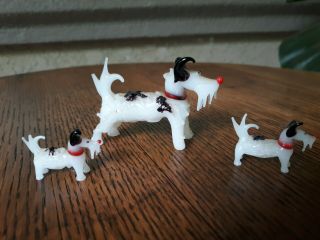 3 Adorable Vintage Hand Blown Art Studio Glass Scotty Dogs Terriers?
