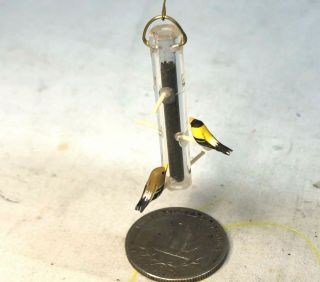 ⭐1:12 Scale Dollhouse Miniature Finch Feeder Rare And Unique Diorama⭐